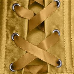 Women's Sexy Yellow Stain Plastic Boned Underbust Waist Cincher Corset N5514