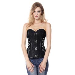 Black Steel Boned Steampunk Corset N5545