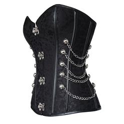 Black Steel Boned Steampunk Corset N5545