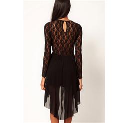 Crew Neck Sheer Lace Top Dress N5635