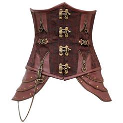 Brocade Underbust Steampunk Steel Boned Corset, Brocade Underbust Steampunk Corset, #N5727