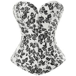 Black Floral Strapless Corset N5769