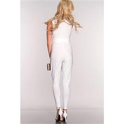 White V Neck Sexy Jumpsuit N5903