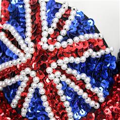 Beads Trims Uk Flag Push Up Bra Top N5910