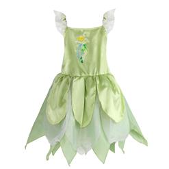 Cute Girls Green Sling Mesh Dress Classic Tinkerbell Costume N5964