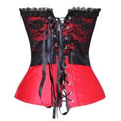 Satin & Lace Christmas Corset N6091