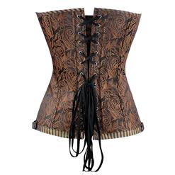 Brocade Steampunk Corset With Zip N6108