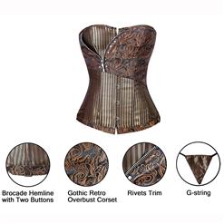 Jacquard Stripe Corset With Zip Detail N6109