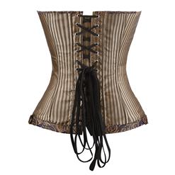 Jacquard Stripe Corset With Zip Detail N6109