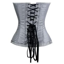 Silver Jacquard Stripe Corset N6183