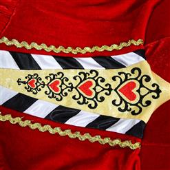 Women's Sexy Fairy Tale Deluxe Queen Of Hearts Overbust Hi-Lo Adult Role Play Costum N6200