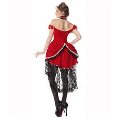 Women's Sexy Fairy Tale Deluxe Queen Of Hearts Overbust Hi-Lo Adult Role Play Costum N6200