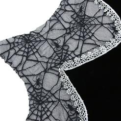 Deluxe Dark Black-red Cobweb Vest Mistress Fancy Ball Theatrical Halloween Adult Costume N6311