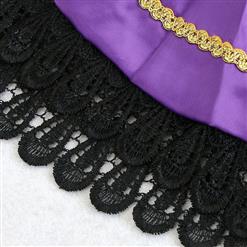 Deluxe Evil Queen Black-purple Overbust Stand Collar Theatrical Fancy Ball Costume N6382