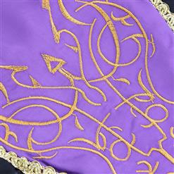 Deluxe Evil Queen Black-purple Overbust Stand Collar Theatrical Fancy Ball Costume N6382