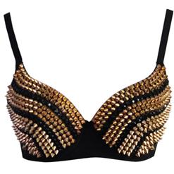 B Cup Underwire Bra Top, Metal Spiked Bra Top, Metal Spiked B Cup Bra, #N6390