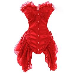 Burlesque Black Bustier, Corset style dress, Red Bustier Dress, #N6402
