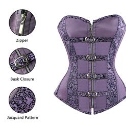 Buckle Brocade Corset Top N6459
