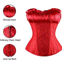 Red Paisley Design Christmas Corset N6527