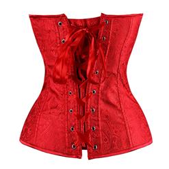 Red Paisley Design Christmas Corset N6527