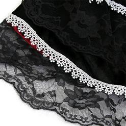 Deluxe Black-red Lace Vampire Vixen Queen Hi-Lo Stand Collar Halloween Costume N6533