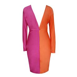 Deep V Bodycon Dress N6569