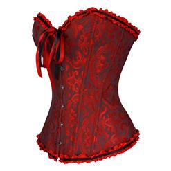 Black & Red Brocade Corset N6675