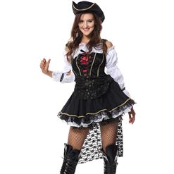 Women's Deluxe Gothic Lace Pirate Adult Holloween Costume N6676