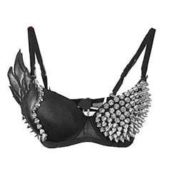 Spike Studded Rivet Bra Top, Studded Rivet Bra Top, Rock Punk Wing Bra Sets, #N6757