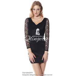 Black dress with lace N6813