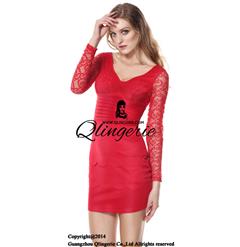 Red evening minidress N6834