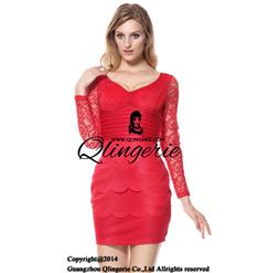 Red evening minidress N6834