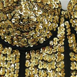 Gold Sequin Studded Sweet Heart Top N7193