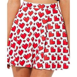 Love Ya Bits White Skater Skirt, Love Skater Skirt, Love Heart Skater Skirt, #HG7957