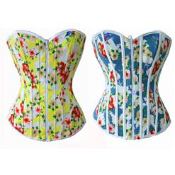 Rainbow Floral Print Reversible Corset N7980