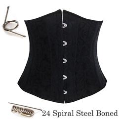 24 Spiral Steel Boned Brocade Corset N8268