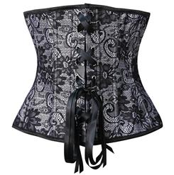 Floral Lace Gothic Zipper Corset N8395