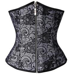 Floral Lace Gothic Zipper Corset N8395