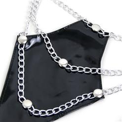 Leather and Chains Cupless Bra Set N8475