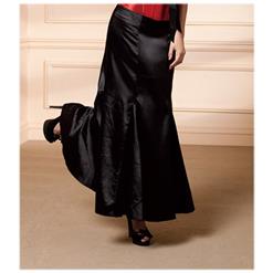 Satin Long Skirt, Vintage Maxi Long Skirt, Black Maxi Long Flared Skirt, #HG8477