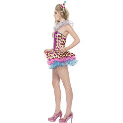 Neon Harlequin Clown Costume N8616