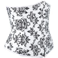 Elegant Satin Floral Underbust Corset N8656