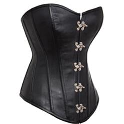 Faux Leather Buckle Corset N8723
