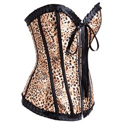 Leopard Print Ruffle Trim Corset N8733