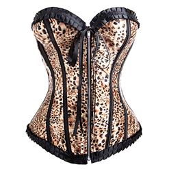 Leopard Print Ruffle Trim Corset N8733