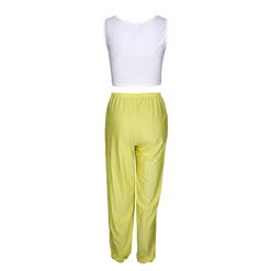 White Top With Hollow Out Pant Set N8811