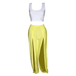 White Top With Hollow Out Pant Set N8811