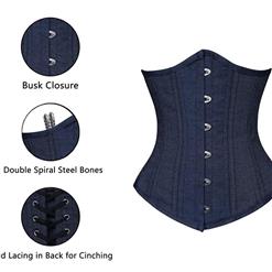 26 Steel Bones Denim Underbust Corset N8839