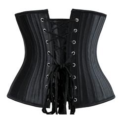 24 Steel Bones Black Underbust Corset N8848