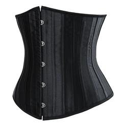 24 Steel Bones Black Underbust Corset N8848